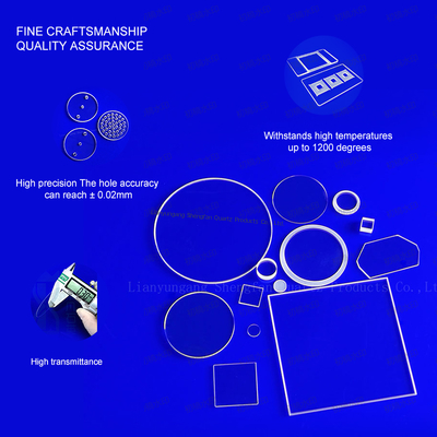 کیفیت  Customized Square Fused Silica Quartz Glass Plate Clear Quartz Glass Substrate For High Temperature کارخانه