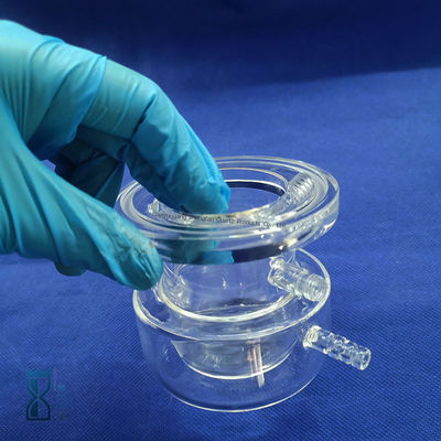 راکتور شیشه ای کوارتز شفاف ساخت سفارشی برای آزمایشگاه