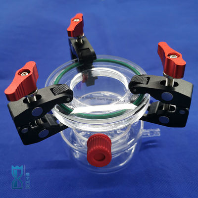 راکتور شیشه ای کوارتز شفاف ساخت سفارشی برای آزمایشگاه