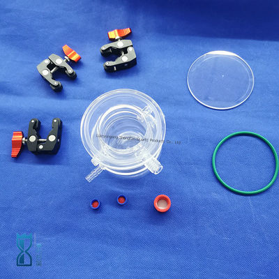 راکتور شیشه ای کوارتز شفاف ساخت سفارشی برای آزمایشگاه