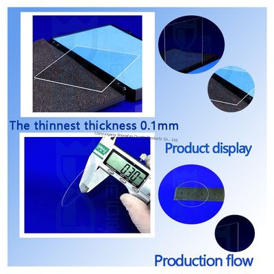 شفافیت بالا 99.99٪ خالصیت صفحه شیشه ای کوارتز با دمای کار 1100 ° C