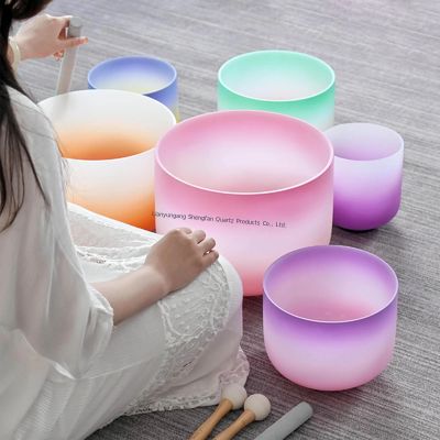 Versatile Crystal Singing Bowl Set for Meditation Healing Sound Therapy and Spiritual Healing Sessions in Wellness Centers