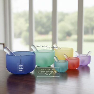 7 چاکرا تعادل کوارتز کاسه خوانندگی با 12 نوت موسیقی و مقاومت در برابر دمای بالا برای مدیتیشن