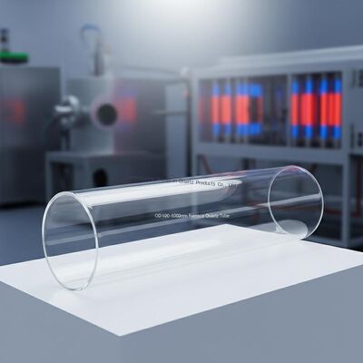 لوله شیشه‌ای کوارتز با خلوص بالا SiO2>99.99% سفارشی OD 100-1000 میلی‌متر برای کوره با دمای کاری 1250 درجه سانتی‌گراد