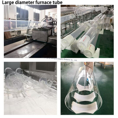 لوله شیشه‌ای کوارتز ذوب شده سفارشی مقاوم در برابر دمای بالا، قطر بزرگ و مقاوم در برابر خوردگی